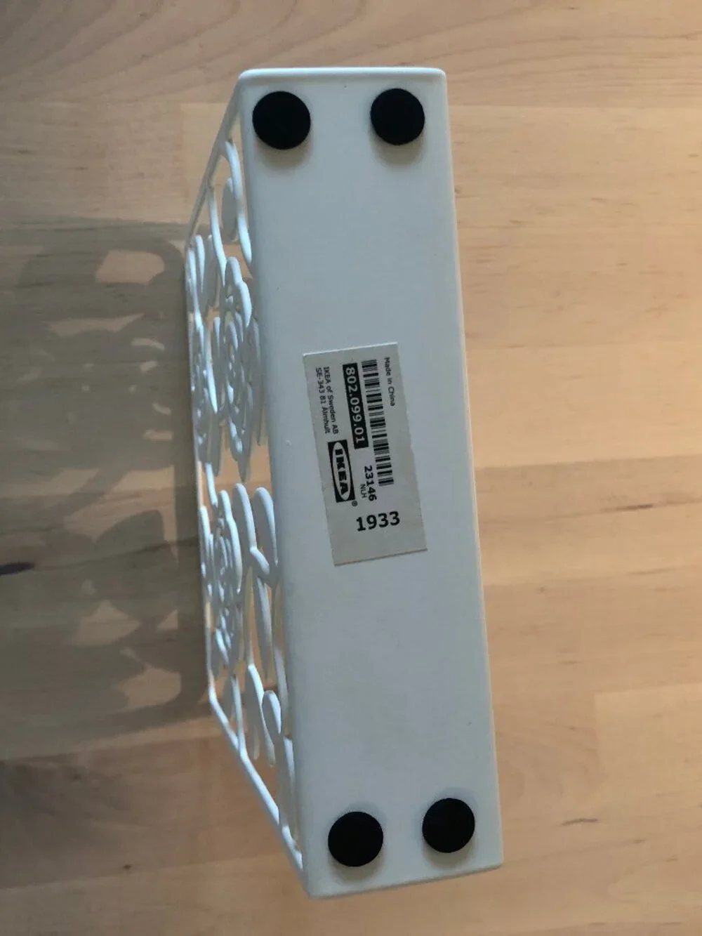 IKEA LIKSIDIG White Napkin Holder - Floral Motifs - 6